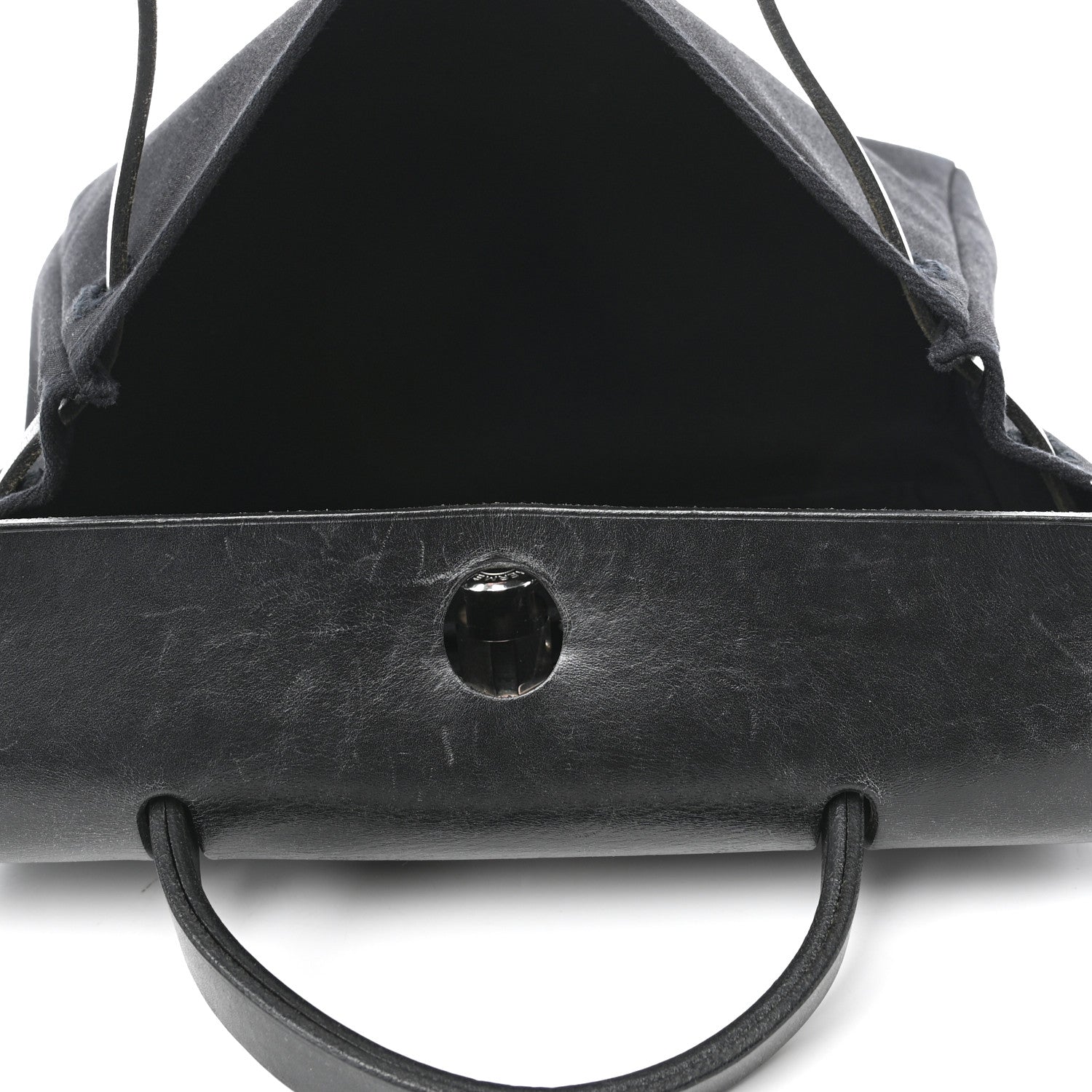 Hermes Toile Vache Calfskin Herbag 30 PM Black 5 of 7