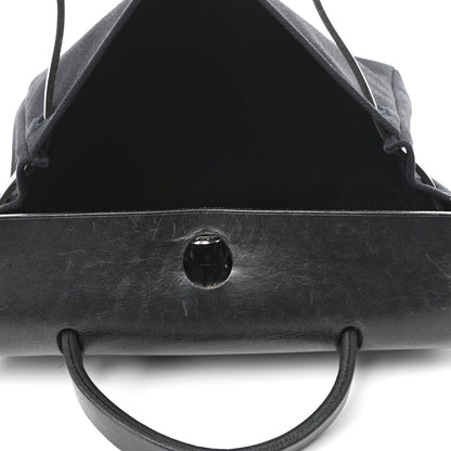 Hermes Toile Vache Calfskin Herbag 30 PM Black 5 of 7