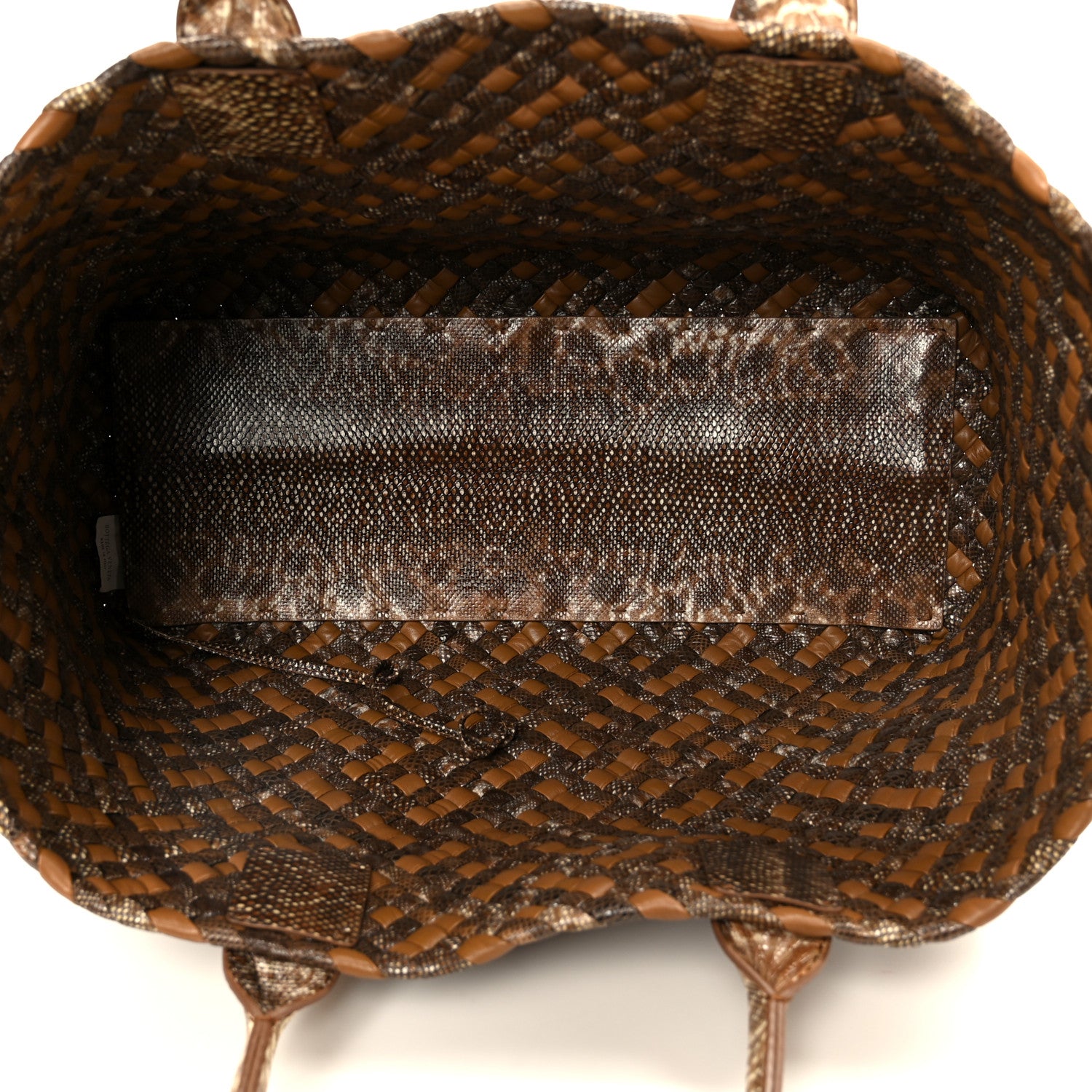 Bottega Veneta Nappa Snakeskin Intrecciato Medium Cabat Brown Multicolor 5 of 11