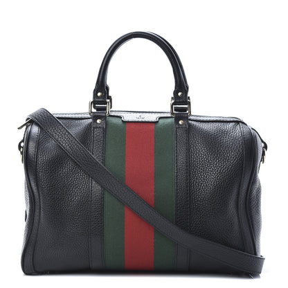 Gucci Calfskin Vintage Web Medium Boston Black 1 of 15