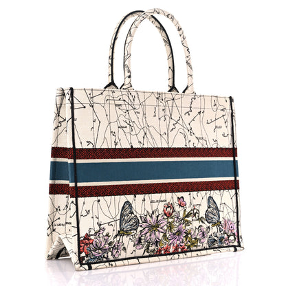 Christian Dior Canvas Embroidered Large Zodiac Book Tote Latte Multicolor 3 of 13