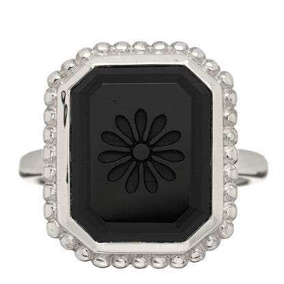 Tiffany Sterling Silver Black Onyx Ziegfeld Daisy Ring 55 7.25 1 of 4