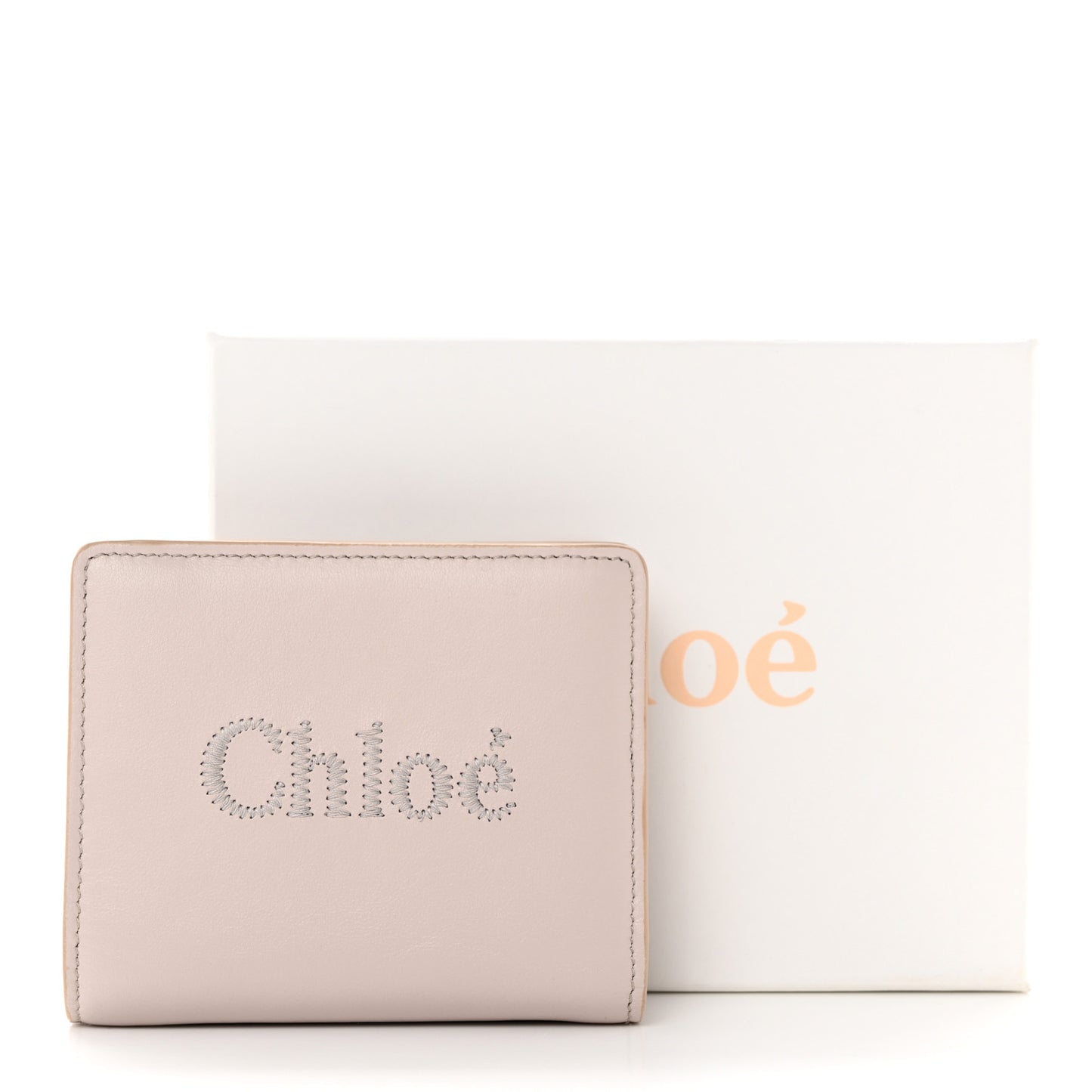 Shiny Calfskin Sense Compact Wallet Wild Grey