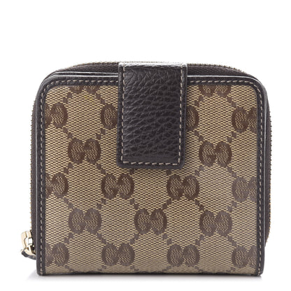 Gucci Crystal Monogram Dollar Calfskin Zip Around French Wallet Beige Ebony Testa di Moro 1 of 7