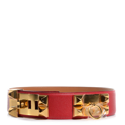 Hermes Epsom Collier De Chien CDC Belt 70 Rouge Casaque 1 of 7