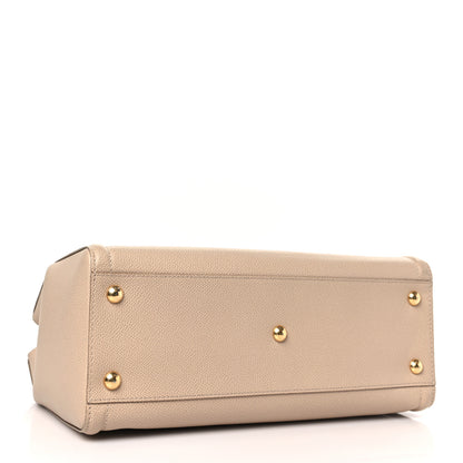 Salvatore Ferragamo Hammered Calfskin Vara Bow Chain Tote Macadamia 4 of 9