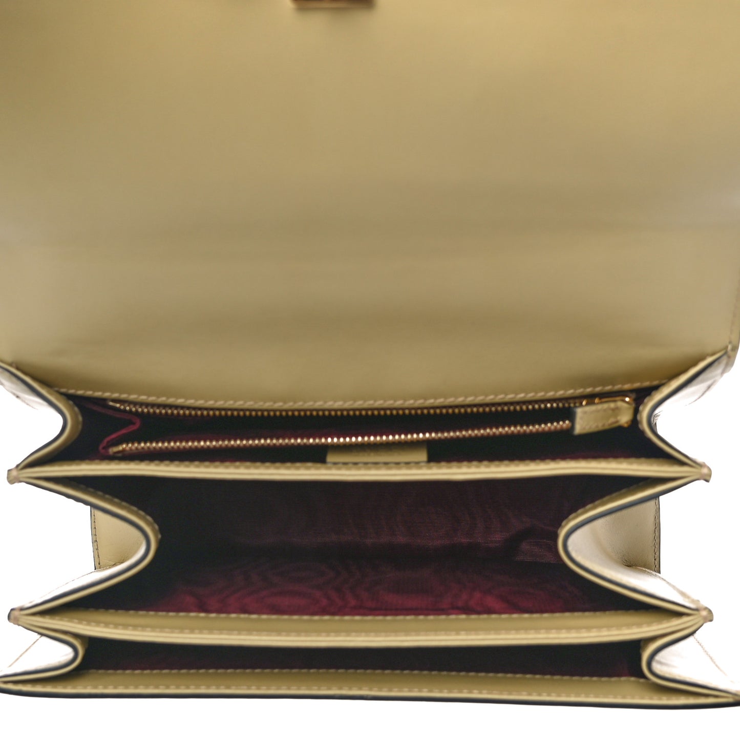 Smooth Calfskin Small Zumi Shoulder Bag Beige Black