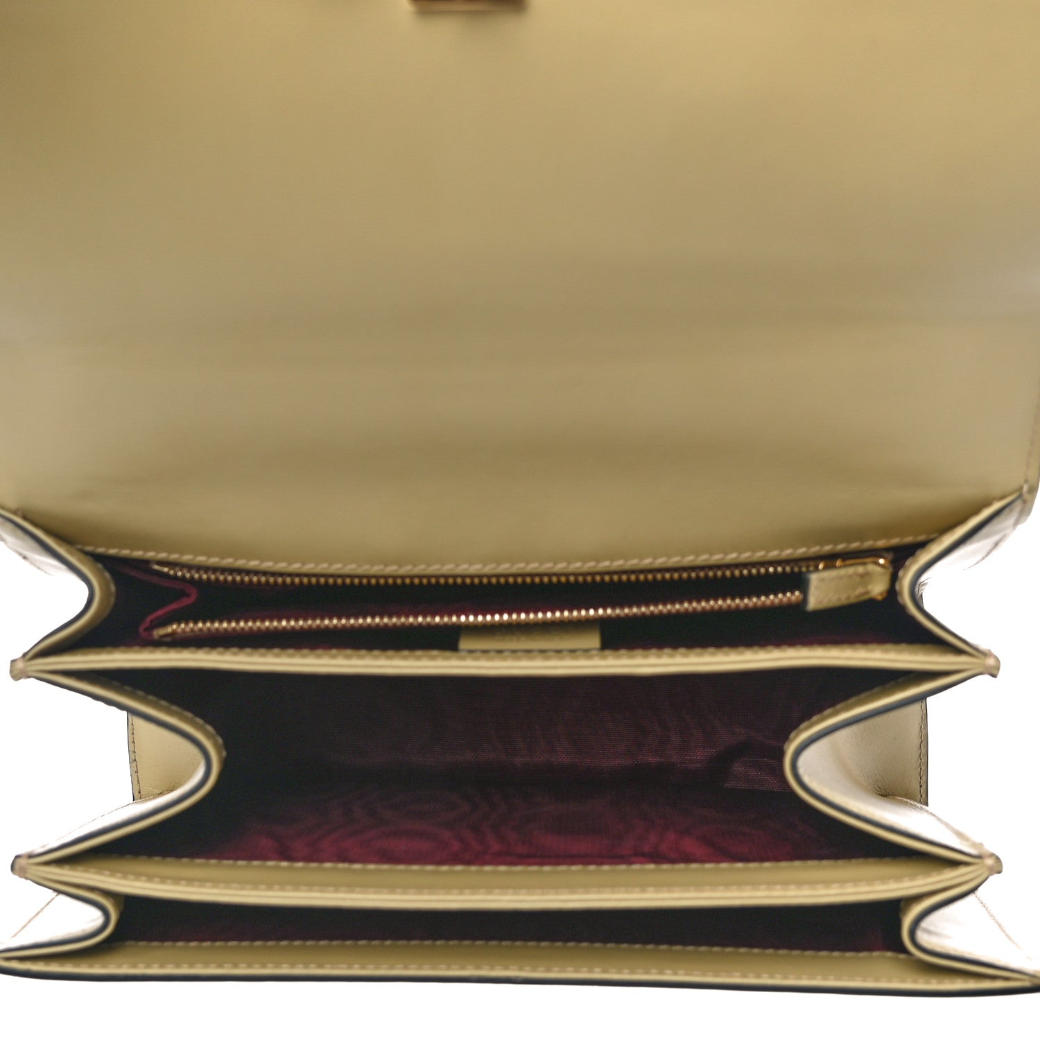 Gucci Smooth Calfskin Small Zumi Shoulder Bag Beige Black 7 of 13