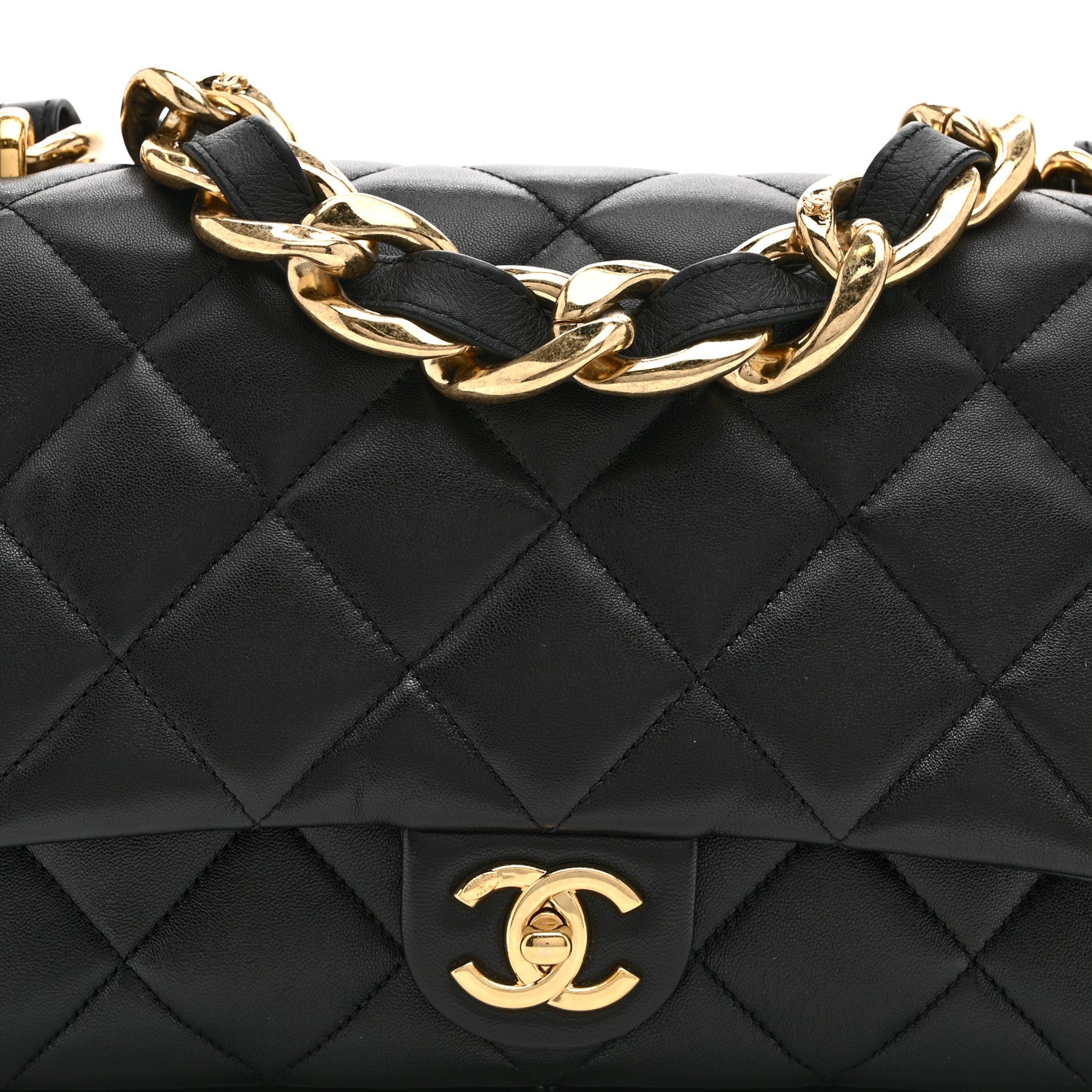 Chanel Lambskin Quilted Large CC Funky Town Flap Black 8 of 10