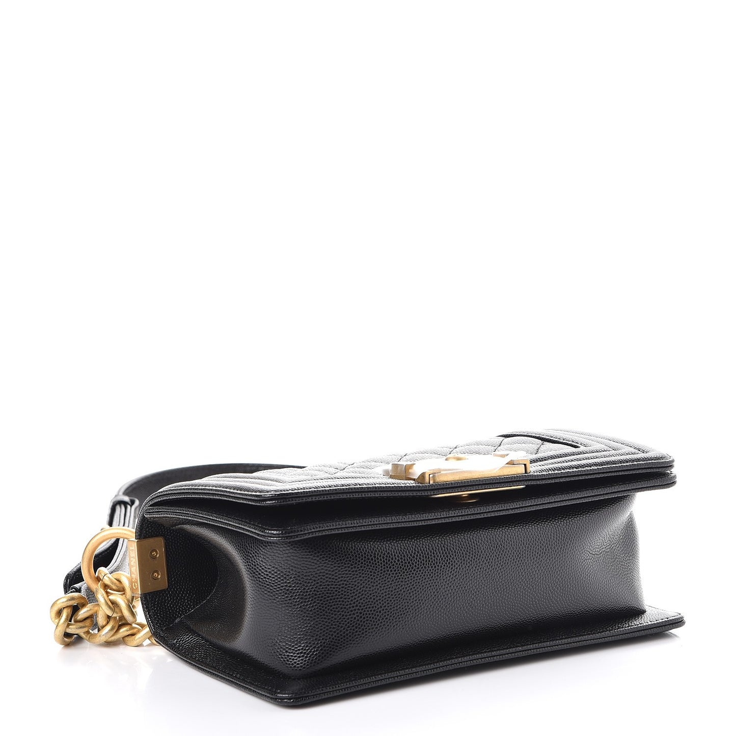 Caviar Quilted Small Boy Flap Black