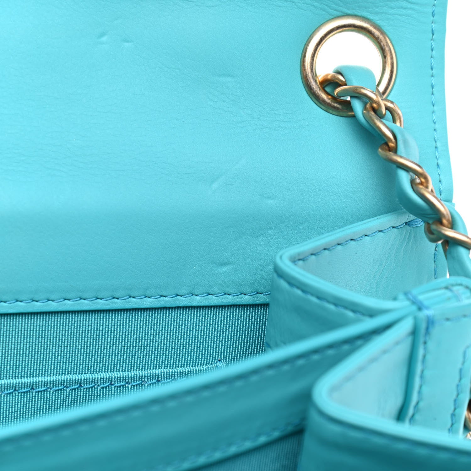 Chanel Calfskin Quilted Medium Everyday Chic Single Flap Turquoise 7 of 10
