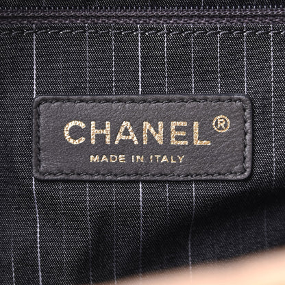 Chanel Glazed Calfskin Lambskin Portobello Tote Black Beige 6 of 11