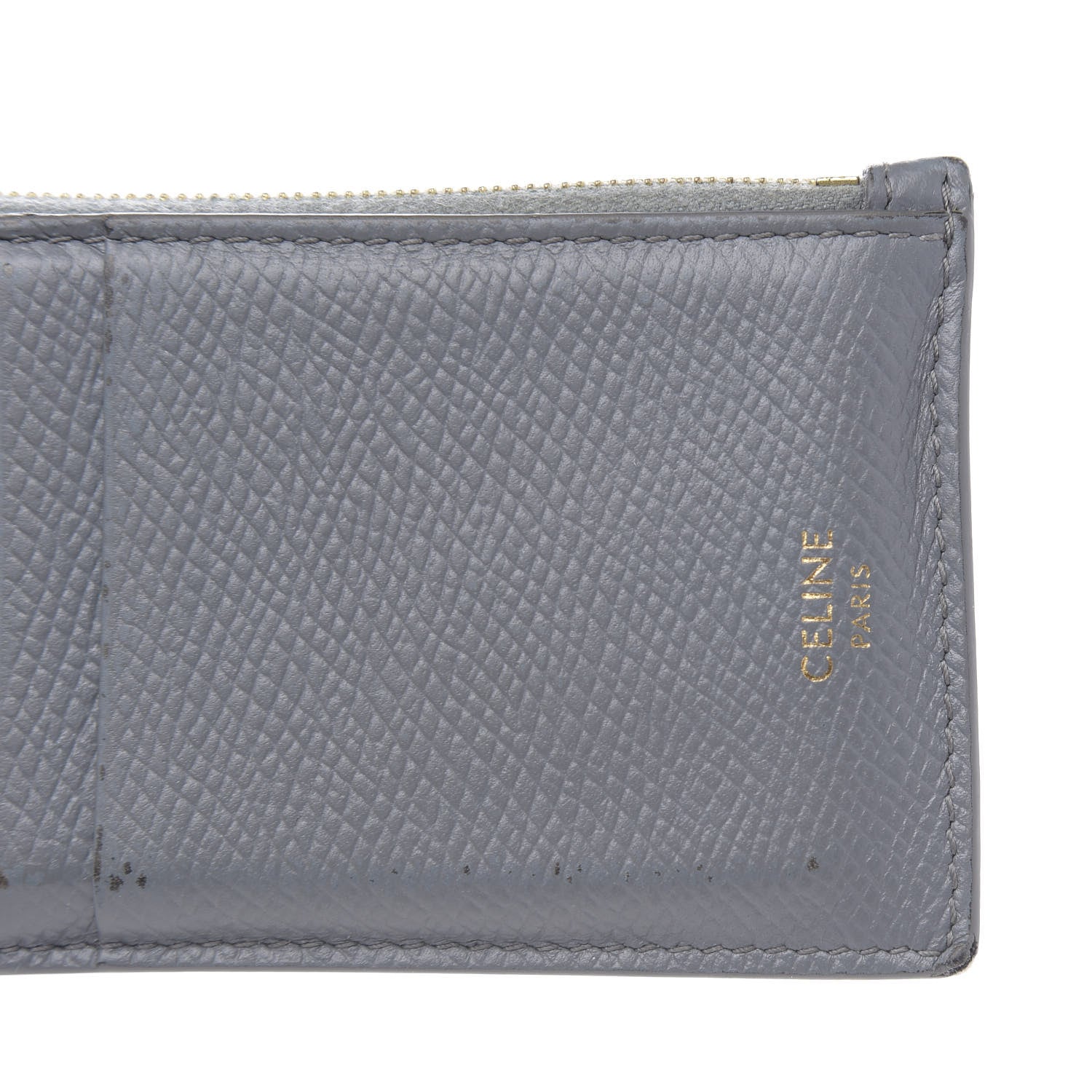 Celine Grained Calfskin Zipped Card Holder Medium Grey 8 of 10
