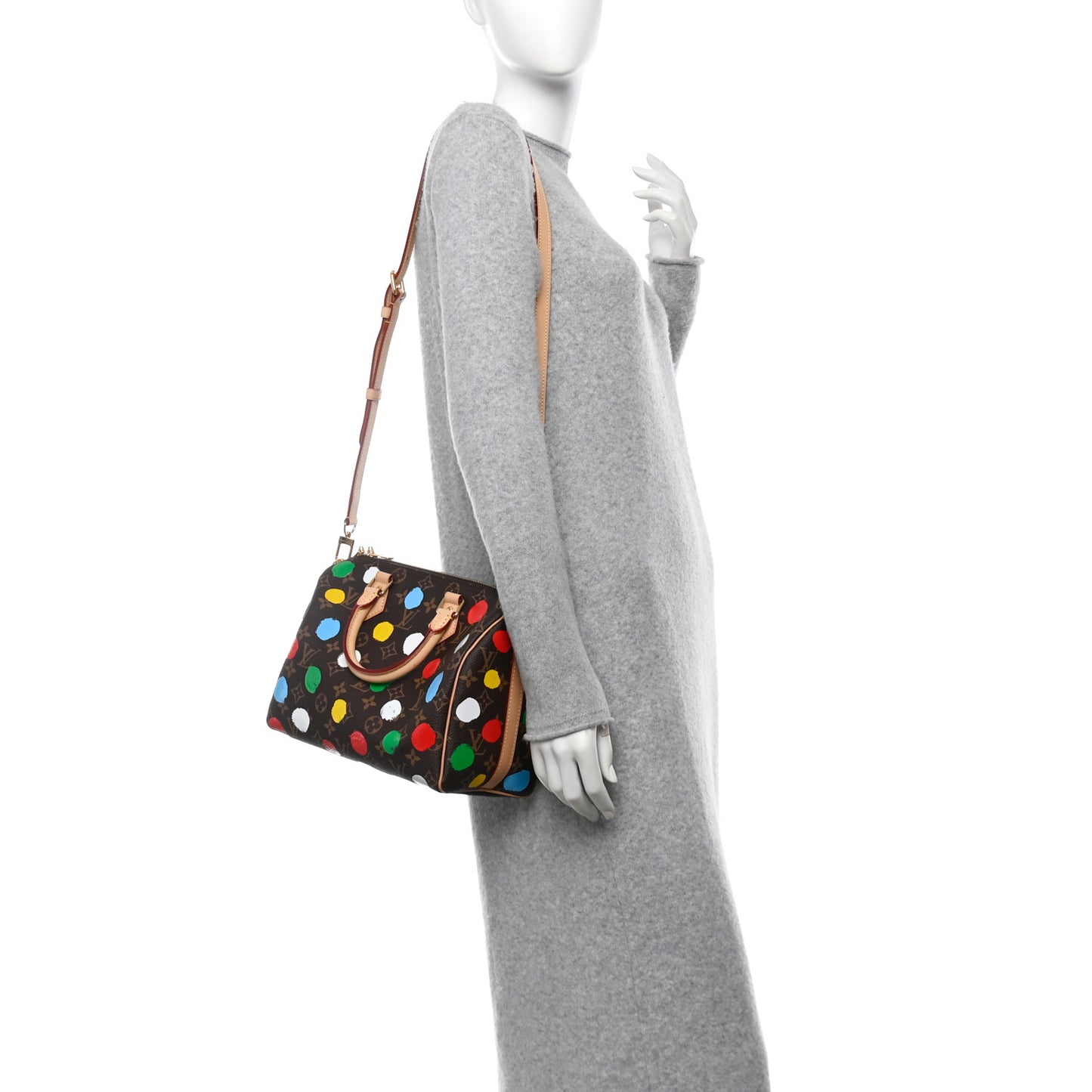 LV X YK Monogram Speedy Bandouliere 25 Multicolor