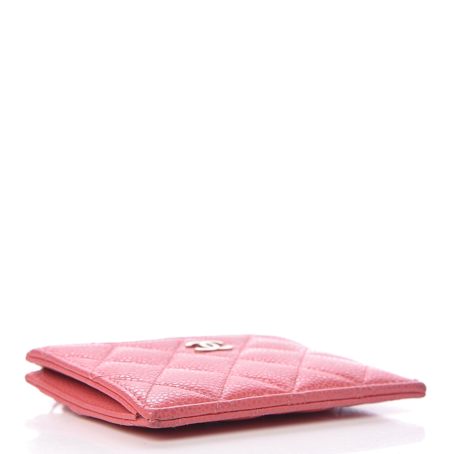 Caviar Quilted CC Zip Card Holder Pink