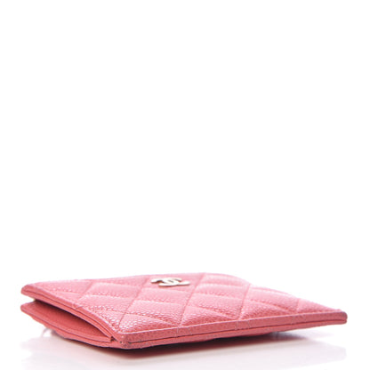 Chanel Caviar Quilted CC Zip Card Holder Pink 4 of 9