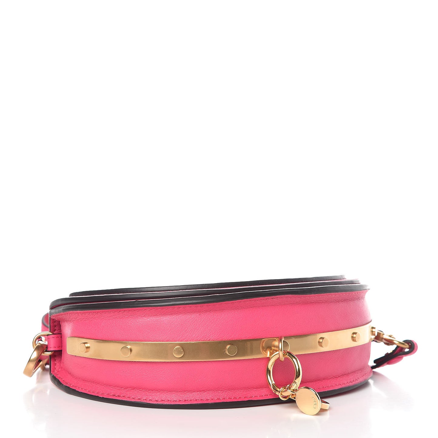 Calfskin Small Nile Bracelet Minaudiere Bag Fuchsia Rose