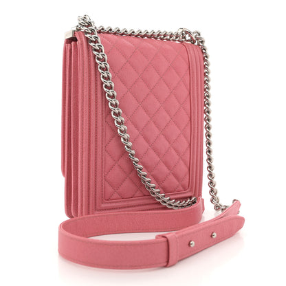 Chanel Caviar Quilted North South Boy Flap Pink 3 of 12