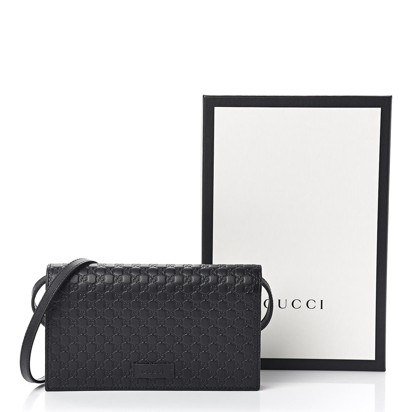 Microguccissima Crossbody Wallet Black
