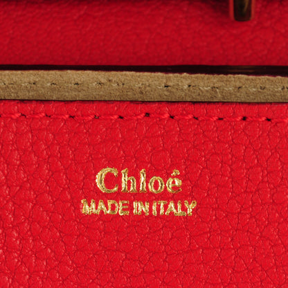 Chloe Grained Lambskin Mini Drew Shoulder Bag Plaid Red 6 of 8