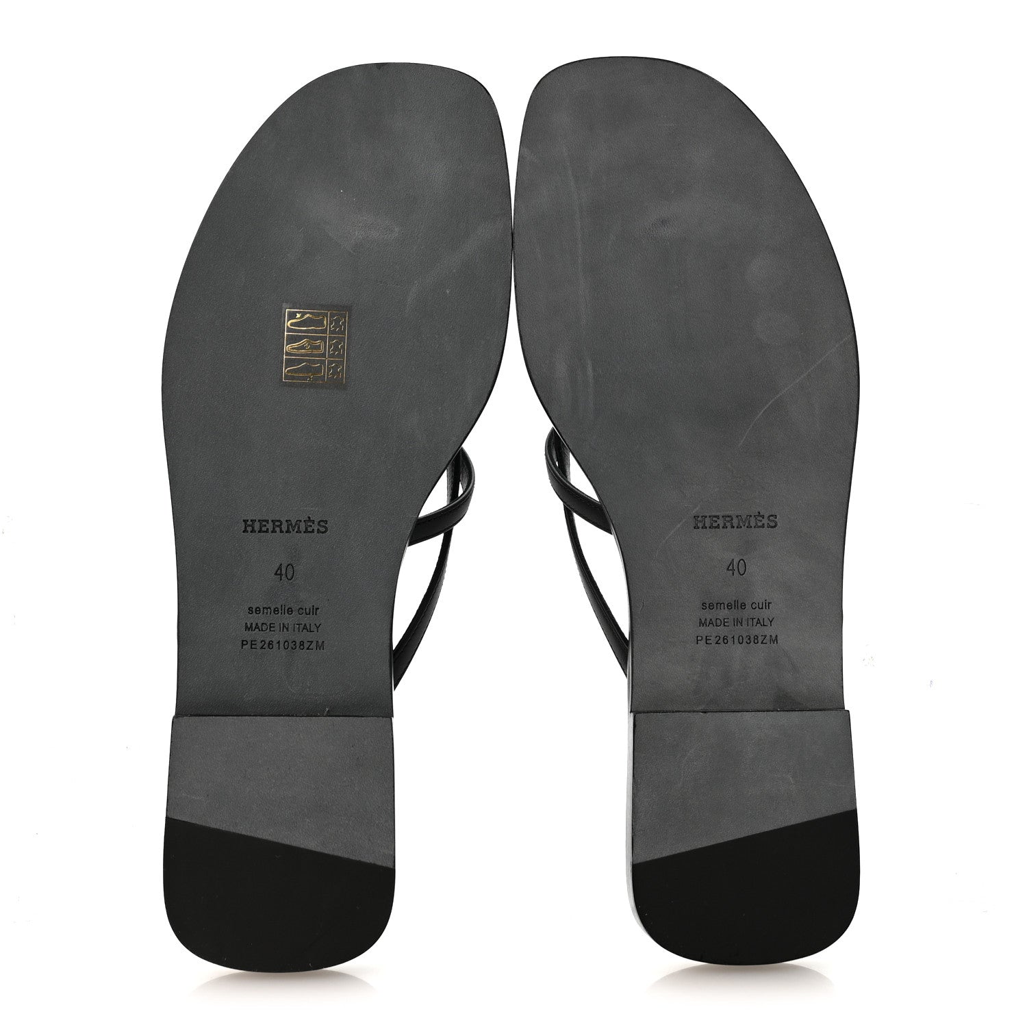 Hermes Calfskin Miss Sandals 40 Black 6 of 9