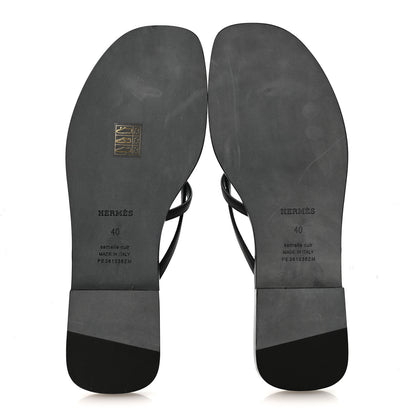 Hermes Calfskin Miss Sandals 40 Black 6 of 9