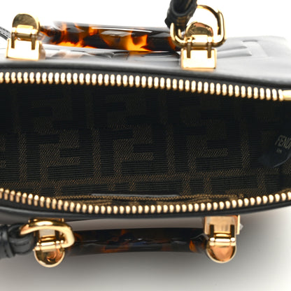 Fendi Vitello King Plexiglass Logo Embossed Mini By The Way Top Handle Boston Bag Black 5 of 9