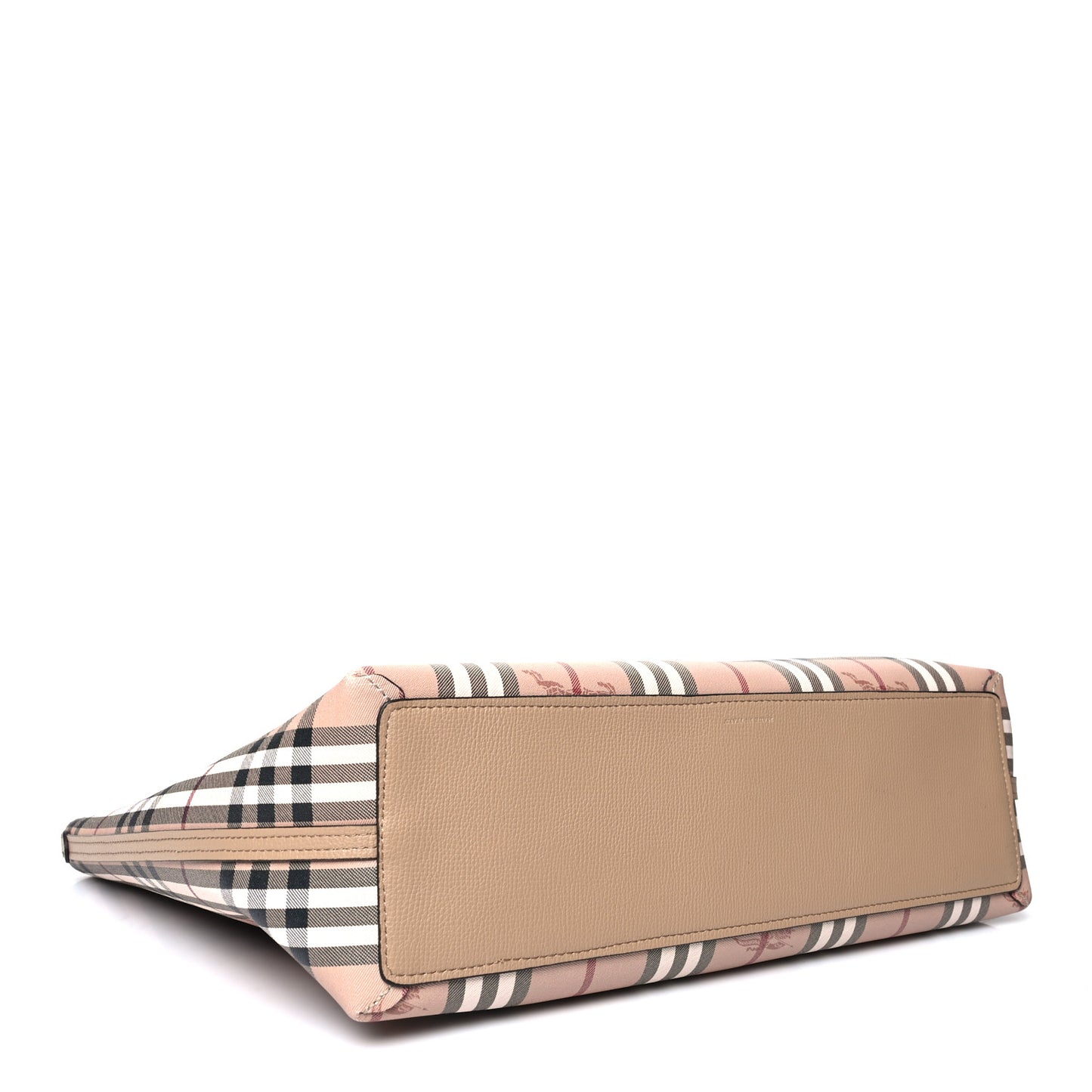 Grainy Calfskin Haymarket Check Medium Reversible Tote Camel