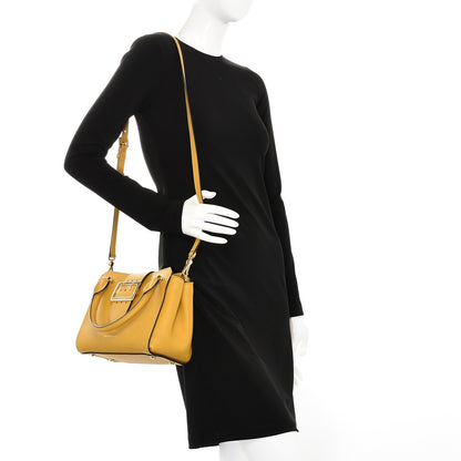 Burberry Soft Grain Calfskin Small Buckle Tote Bright Straw 3 of 10