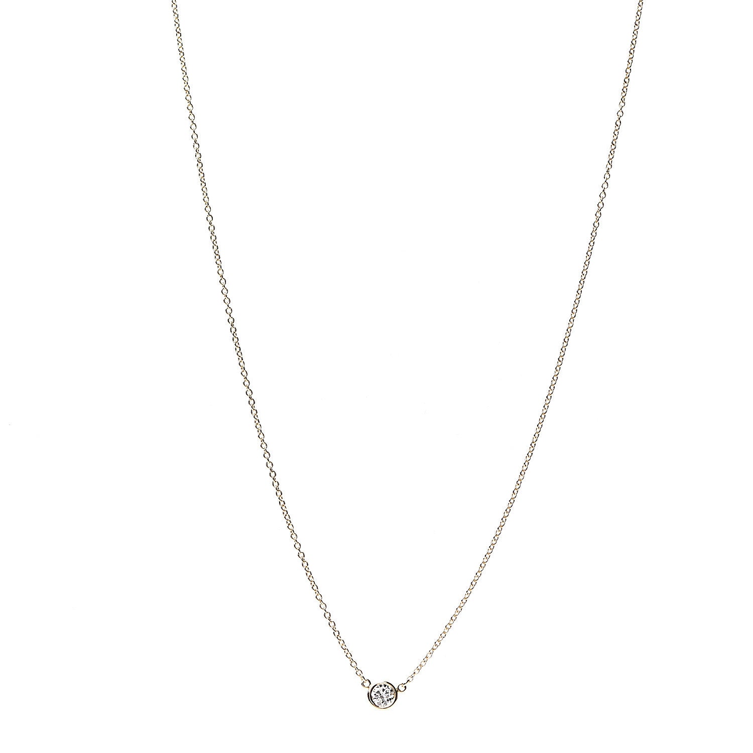 Tiffany 18K Yellow Gold Diamond .19ct Elsa Peretti Diamonds by the Yard Pendant Necklace 1 of 6