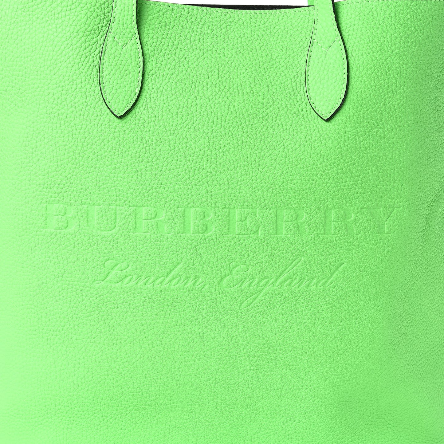 Grainy Calfskin Remington Tote Neon Green