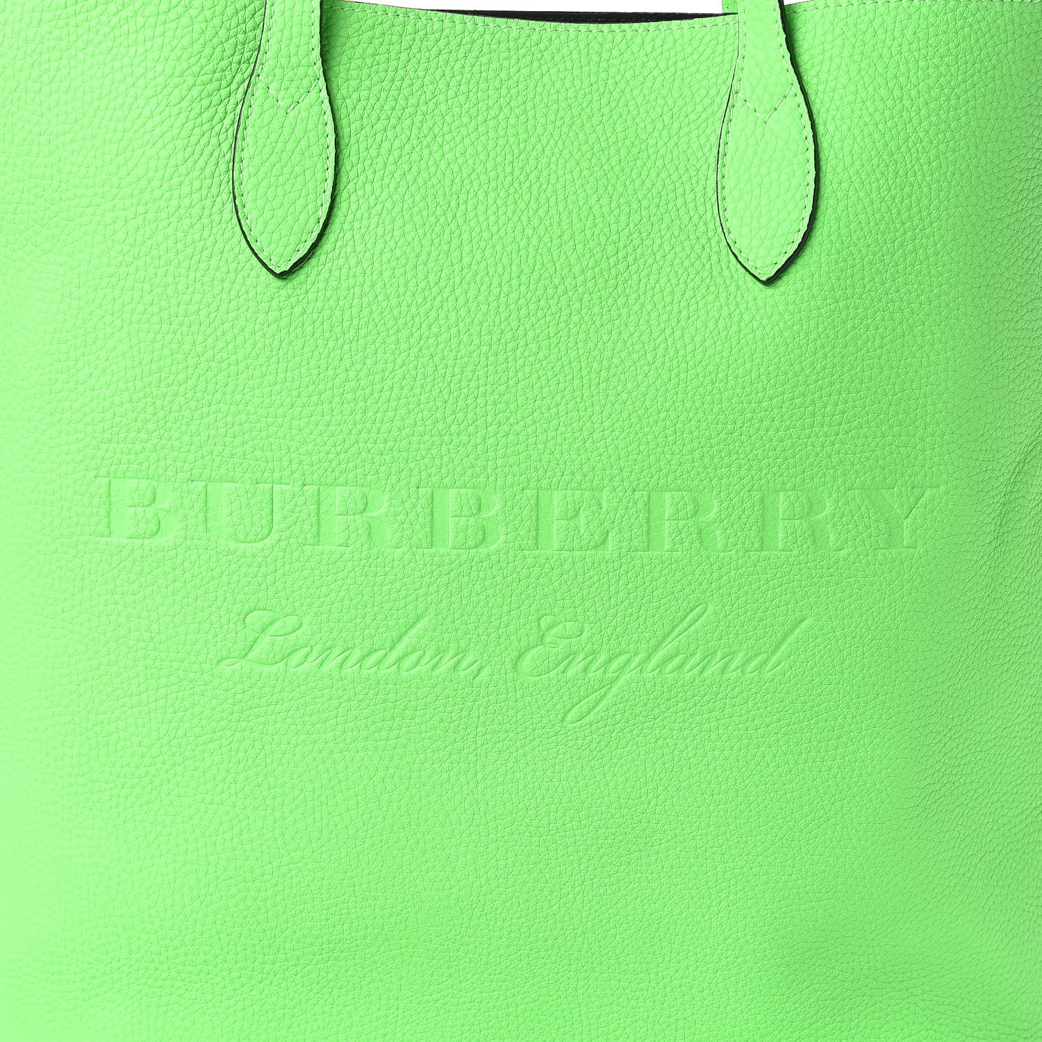 Burberry Grainy Calfskin Remington Tote Neon Green 10 of 12