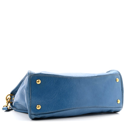 Miu Miu Vitello Shine Zip Tote Oceano 4 of 11
