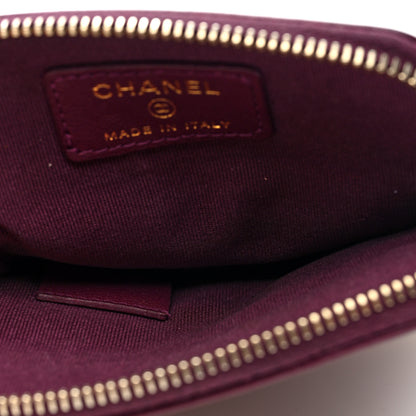 Chanel Lambskin Quilted Zip Card Holder Wallet Burgundy 5 of 7