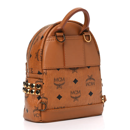 MCM Visetos Side Stud X-Mini Stark Bebe Boo Backpack Cognac 2 of 5
