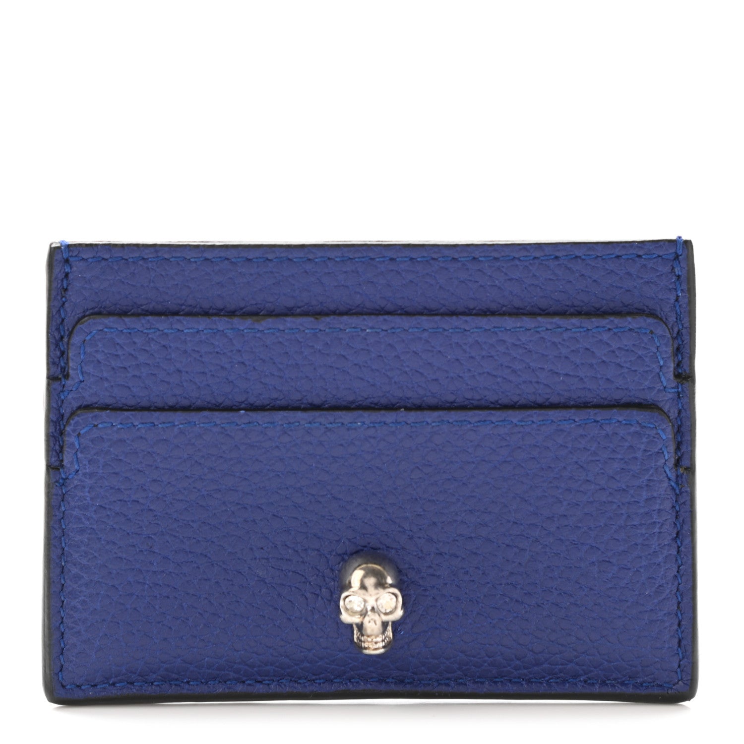 Alexander McQueen Calfskin Skull Card Holder Blue 1 of 8