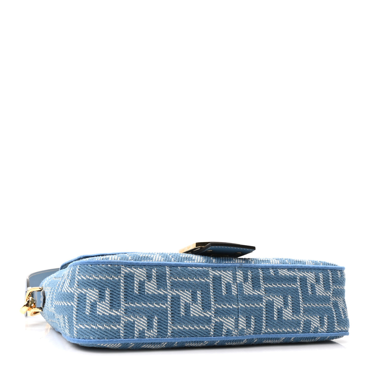 Denim Effect Fabric Jacquard FF Vitello Grace Mamma Baguette Blue