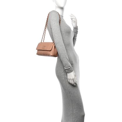 Chanel Calfskin Quilted Small Daily Chevron Flap Beige 2 of 14