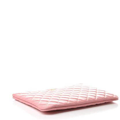 Chanel Lambskin Quilted Medium Cosmetic Case Pink 4 of 8