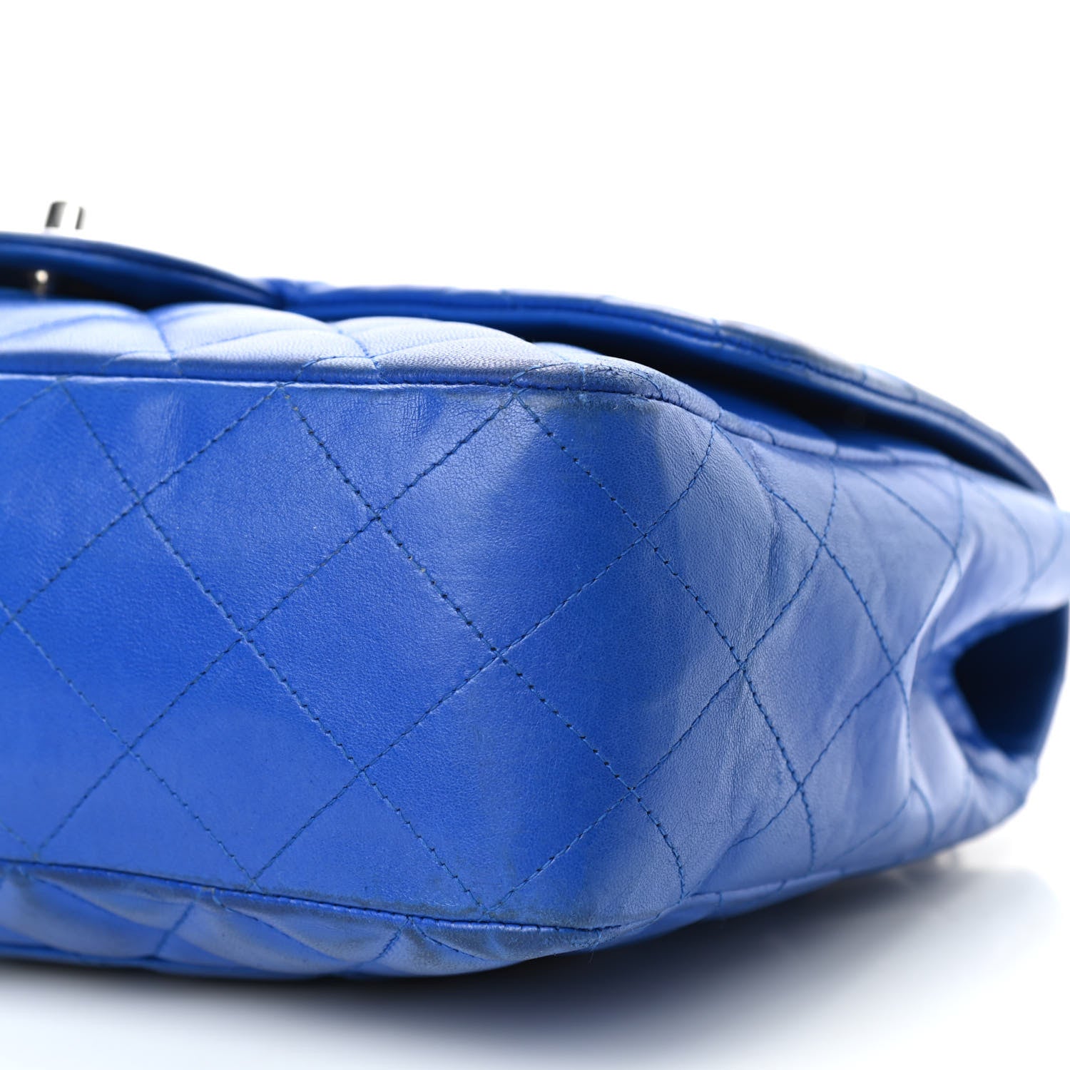 Chanel Lambskin Quilted Jumbo Single Flap Blue 10 of 11