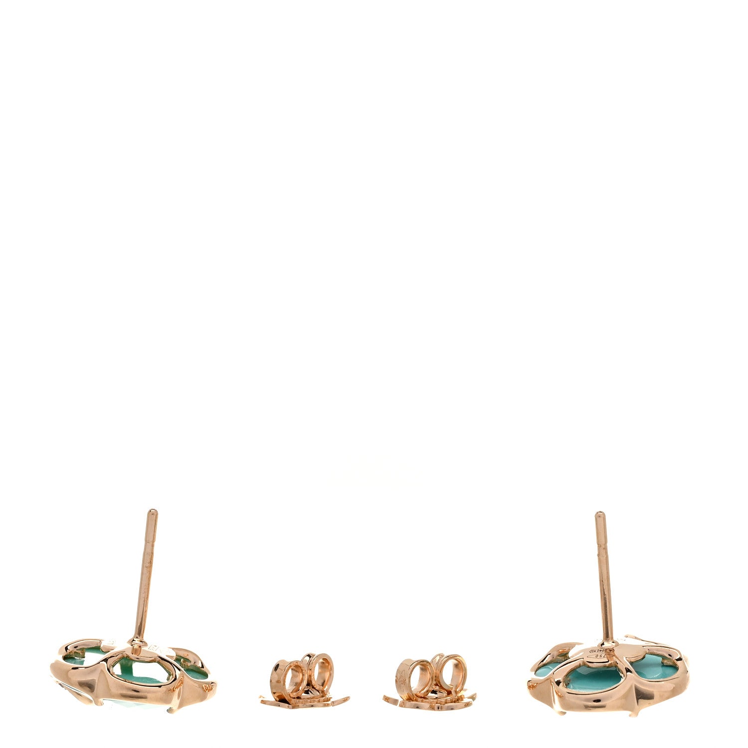 Pasquale Bruni 18K Rose Gold Diamond Turquoise White Moonstone Doublet Petit Joli Earrings 3 of 4