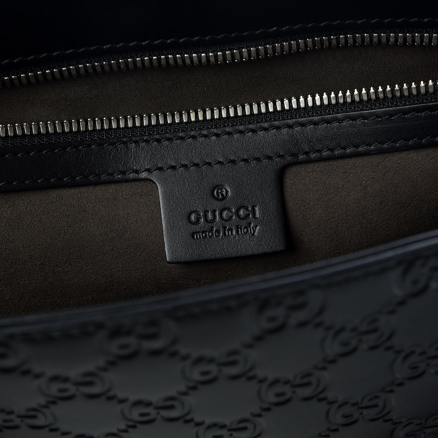 Guccissima Signature Medium Double Buckle Flap Messenger Bag Black