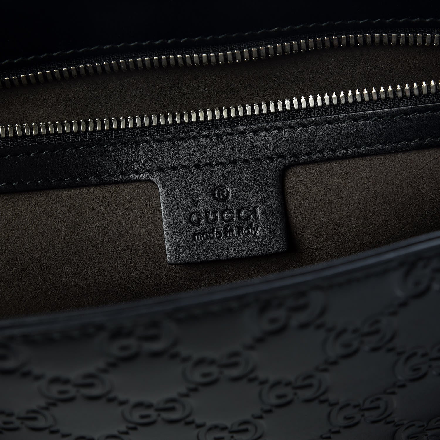 Gucci Guccissima Signature Medium Double Buckle Flap Messenger Bag Black 6 of 26