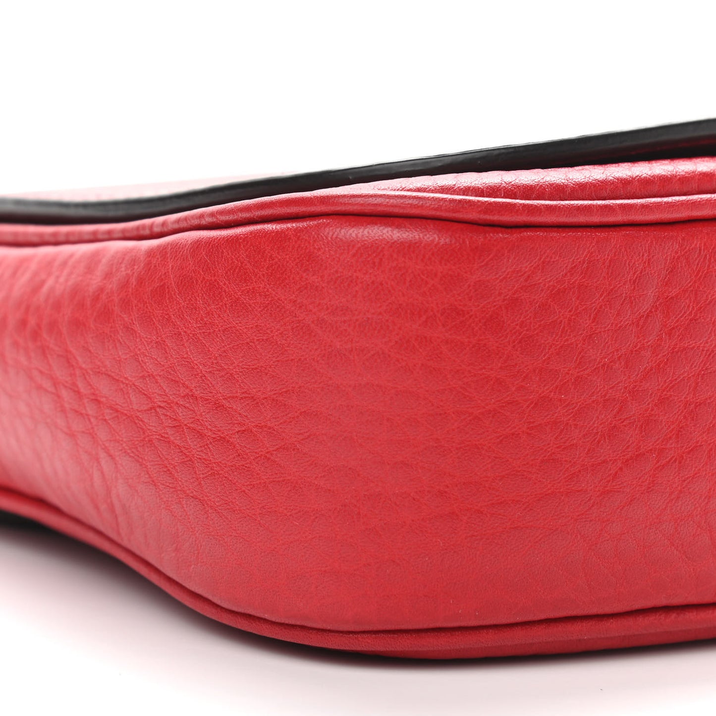 Pebbled Calfskin Small Soho Flap Crossbody Red