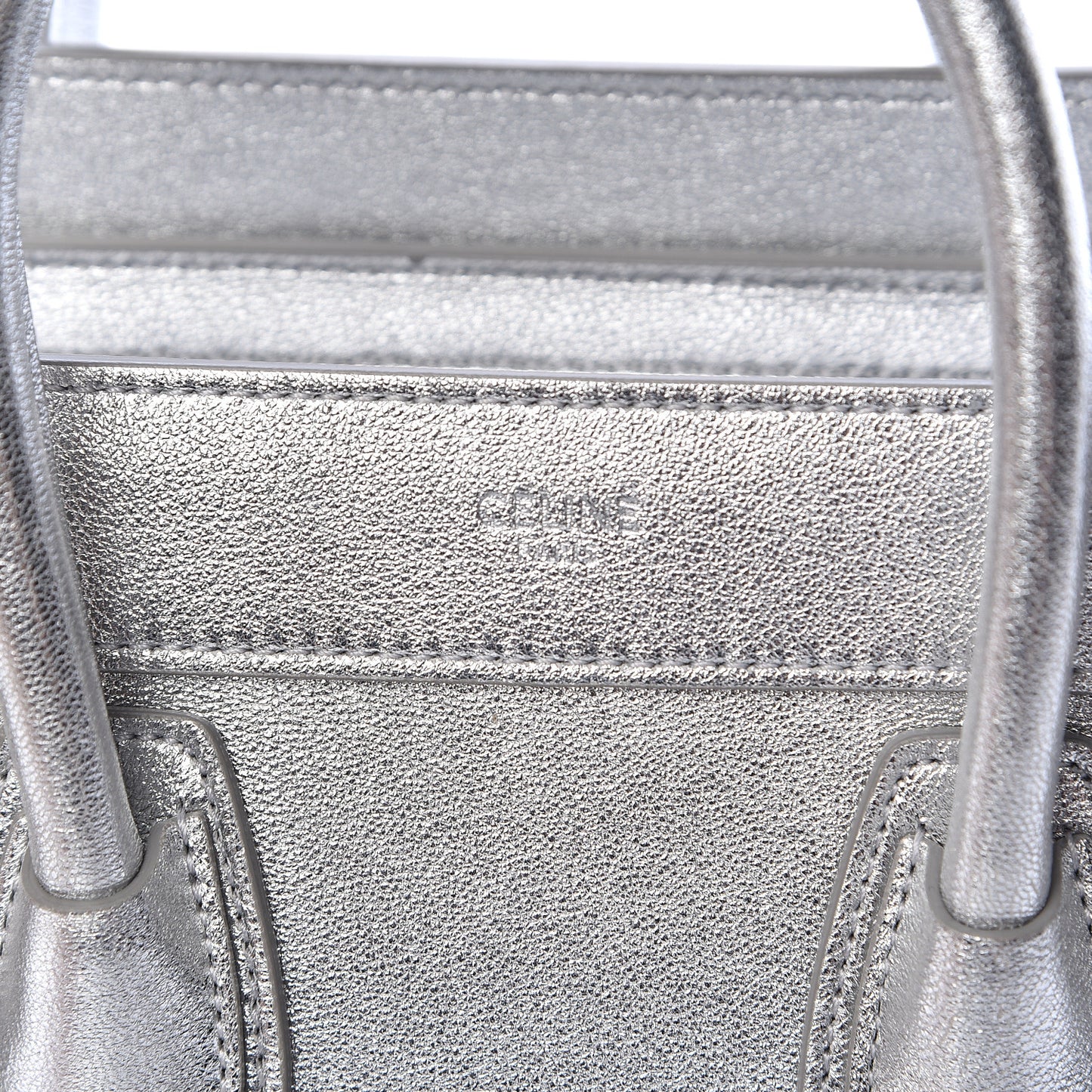 Laminated Lambskin Nano Luggage Silver
