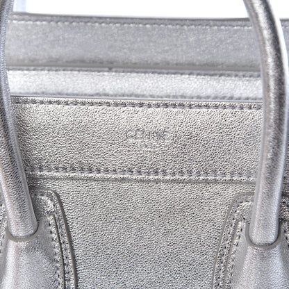 Celine Laminated Lambskin Nano Luggage Silver 9 of 12