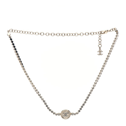 Chanel Crystal CC Chain Short Necklace Gold 3 of 5