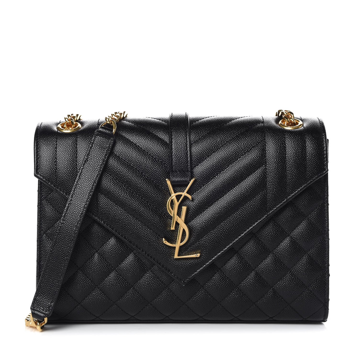 Grain De Poudre Textured Mixed Matelasse Triquilt Medium Monogram Satchel Black