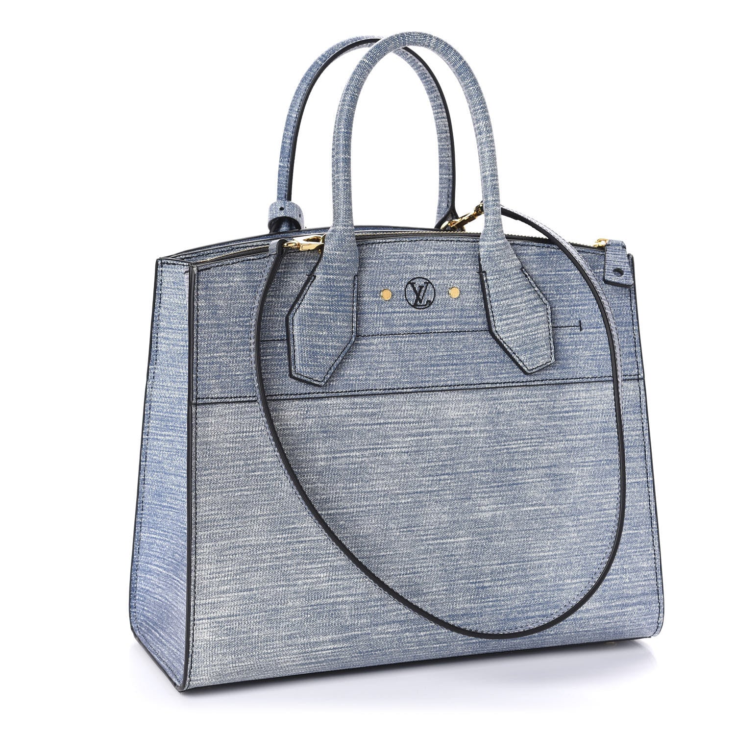 Louis Vuitton Epi City Steamer MM Blue Jean 3 of 9