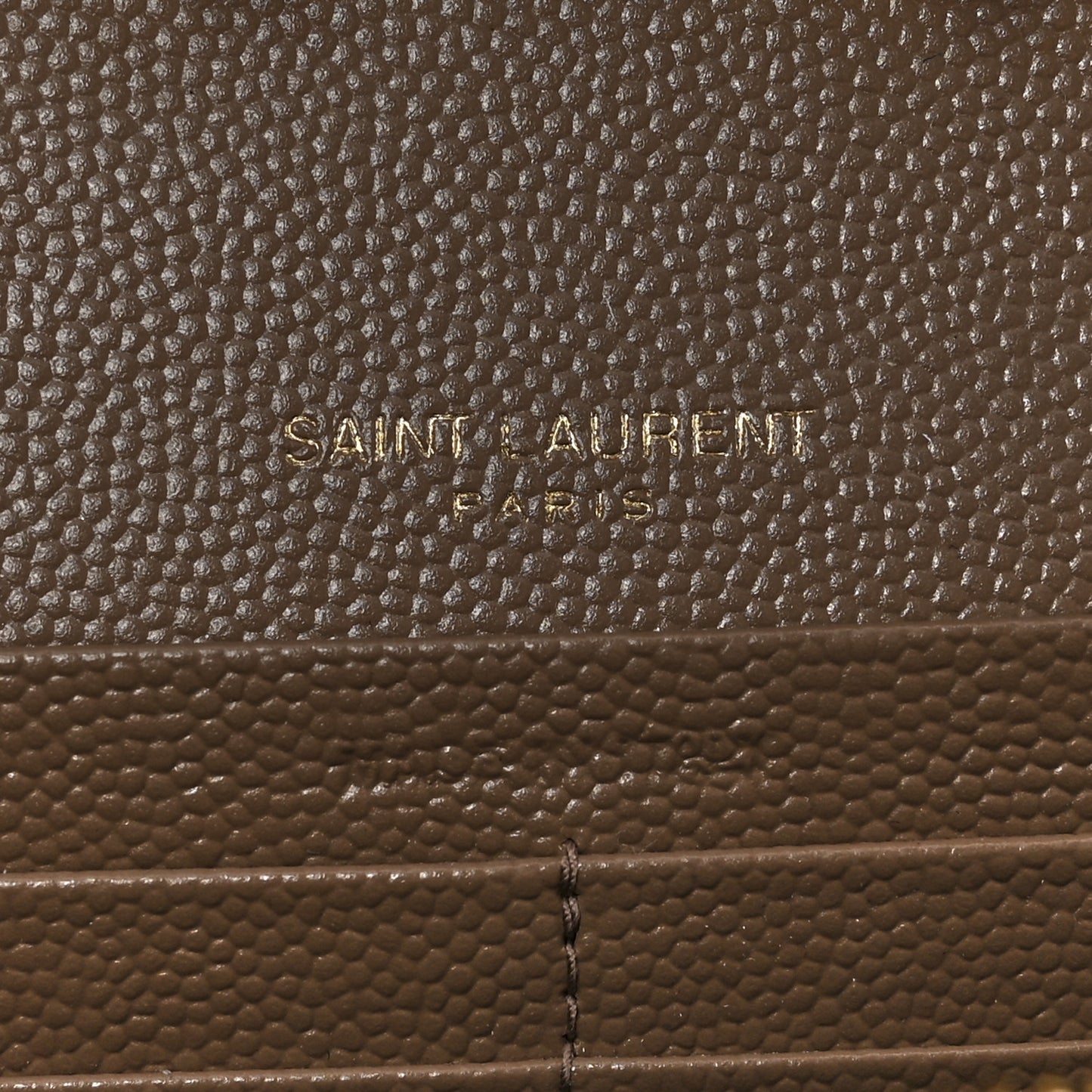 Grain De Poudre Matelasse Chevron Monogram Chain Wallet Dark Beige
